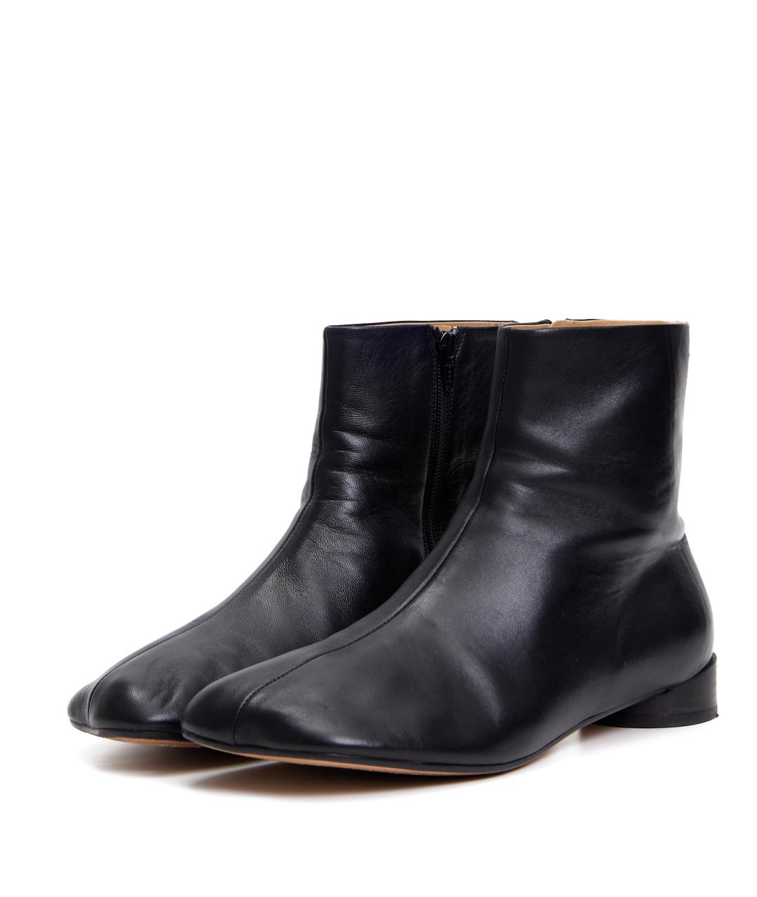 MAISON MARGIELA Черные кожаные высокие ботинки, фото 2