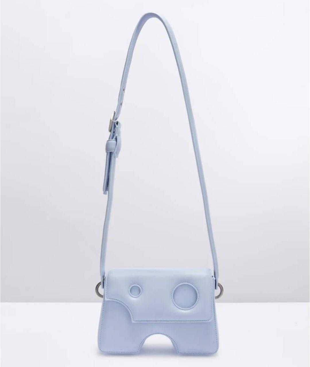 OFF-WHITE Голубая кожаная сумка через плечо, фото 9