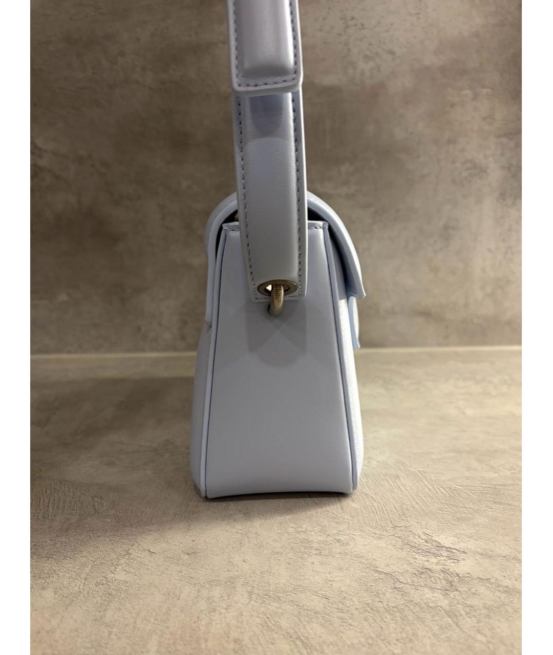 OFF-WHITE Голубая кожаная сумка через плечо, фото 5