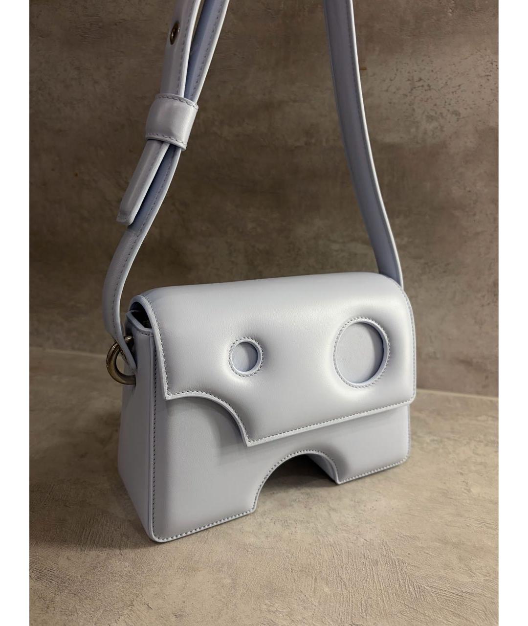OFF-WHITE Голубая кожаная сумка через плечо, фото 3
