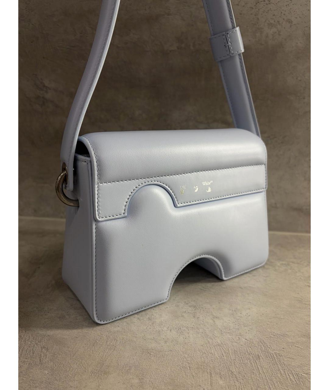 OFF-WHITE Голубая кожаная сумка через плечо, фото 4