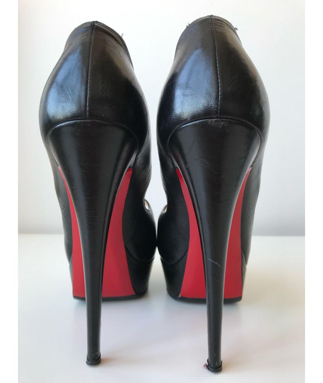 CHRISTIAN LOUBOUTIN Черные кожаные туфли, фото 3