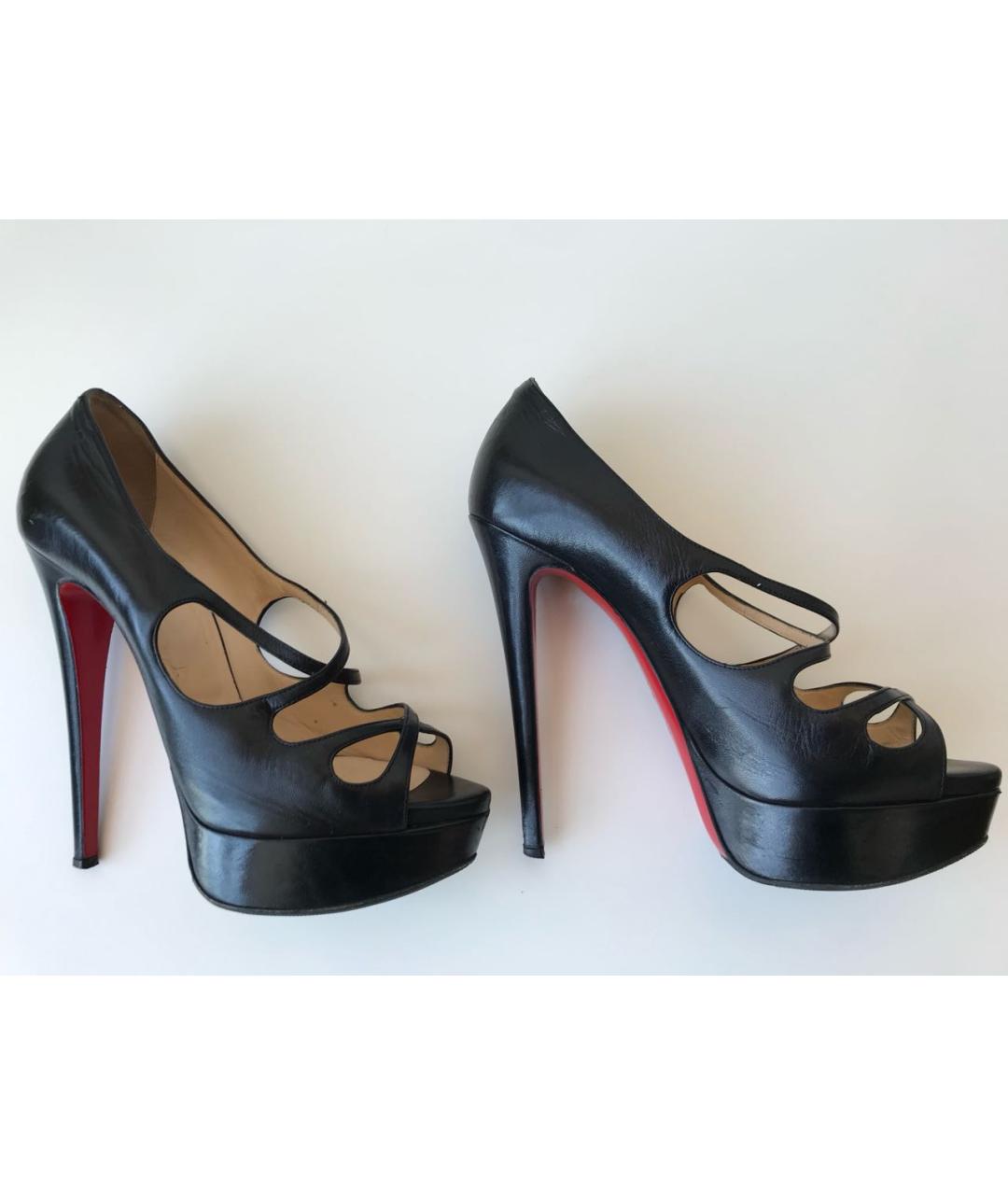 CHRISTIAN LOUBOUTIN Черные кожаные туфли, фото 8
