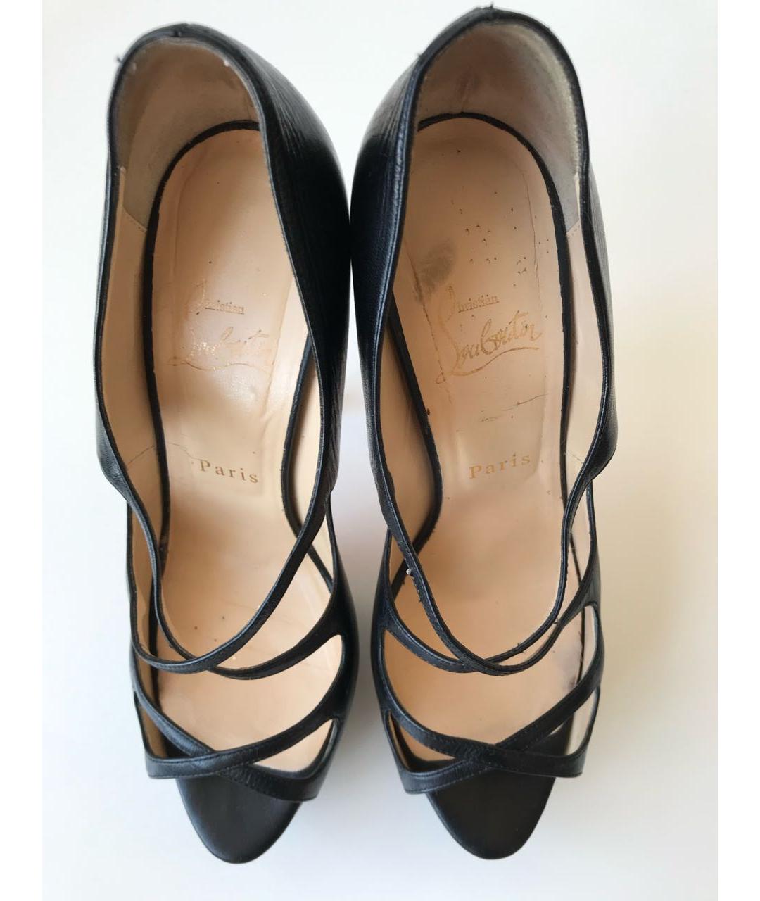 CHRISTIAN LOUBOUTIN Черные кожаные туфли, фото 4