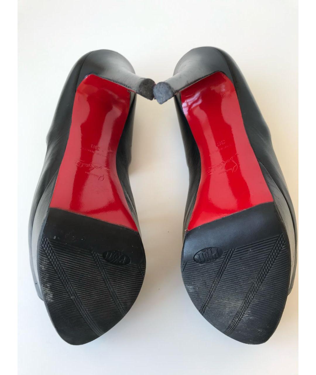 CHRISTIAN LOUBOUTIN Черные кожаные туфли, фото 7