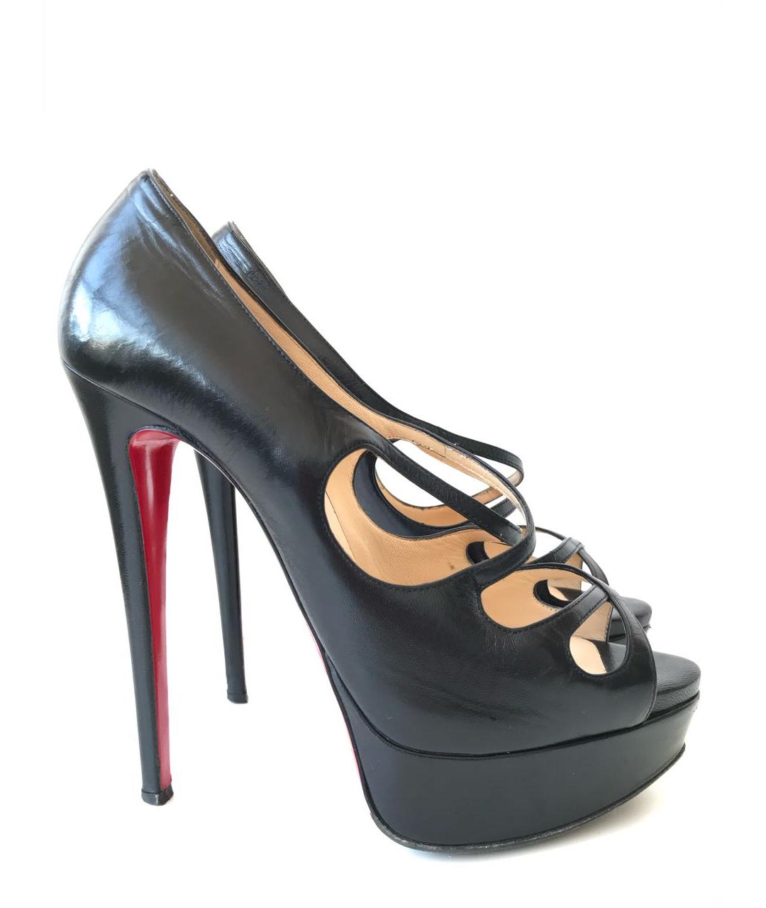 CHRISTIAN LOUBOUTIN Черные кожаные туфли, фото 9