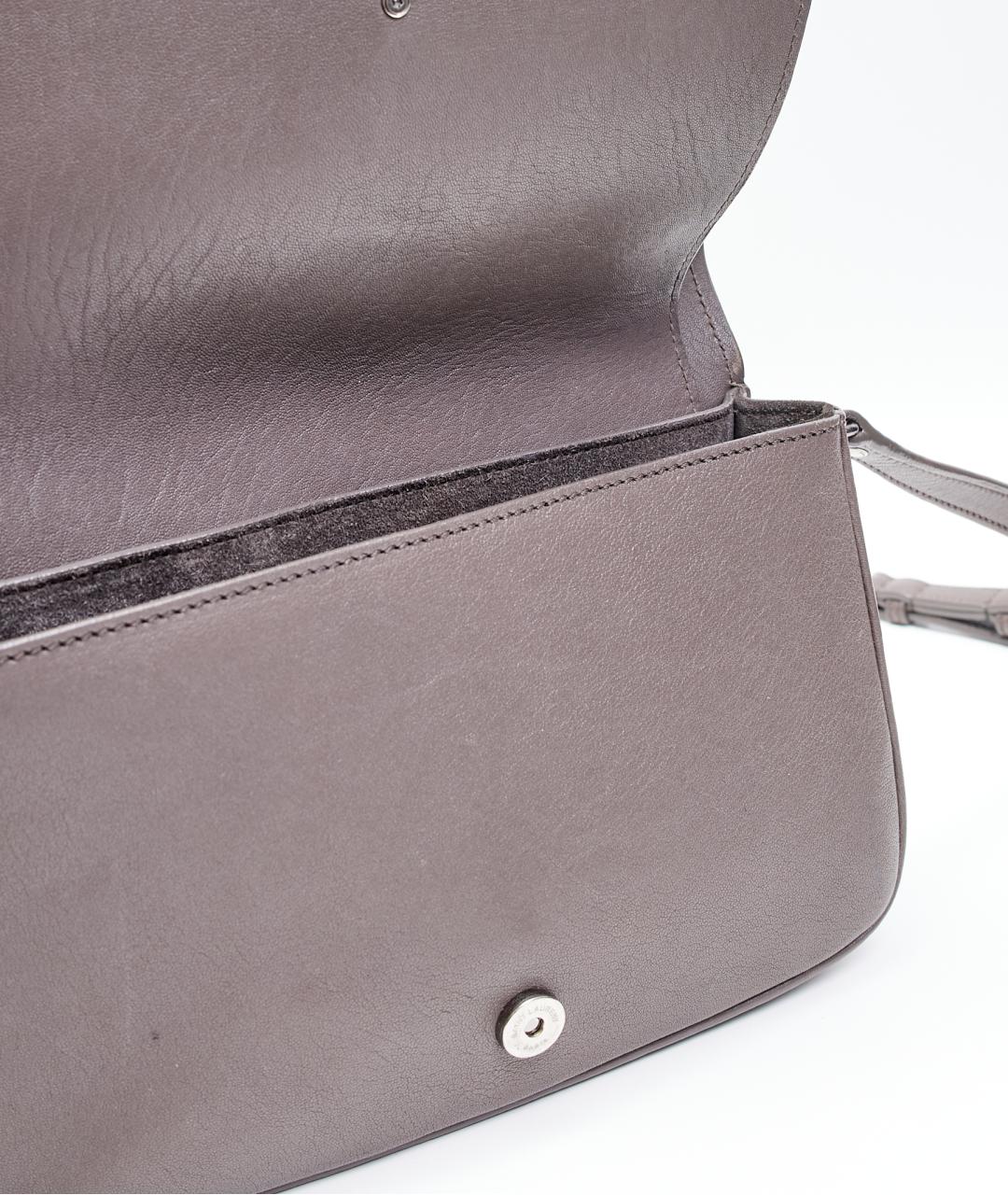 SAINT LAURENT Бежевая кожаная сумка на плечо, фото 6