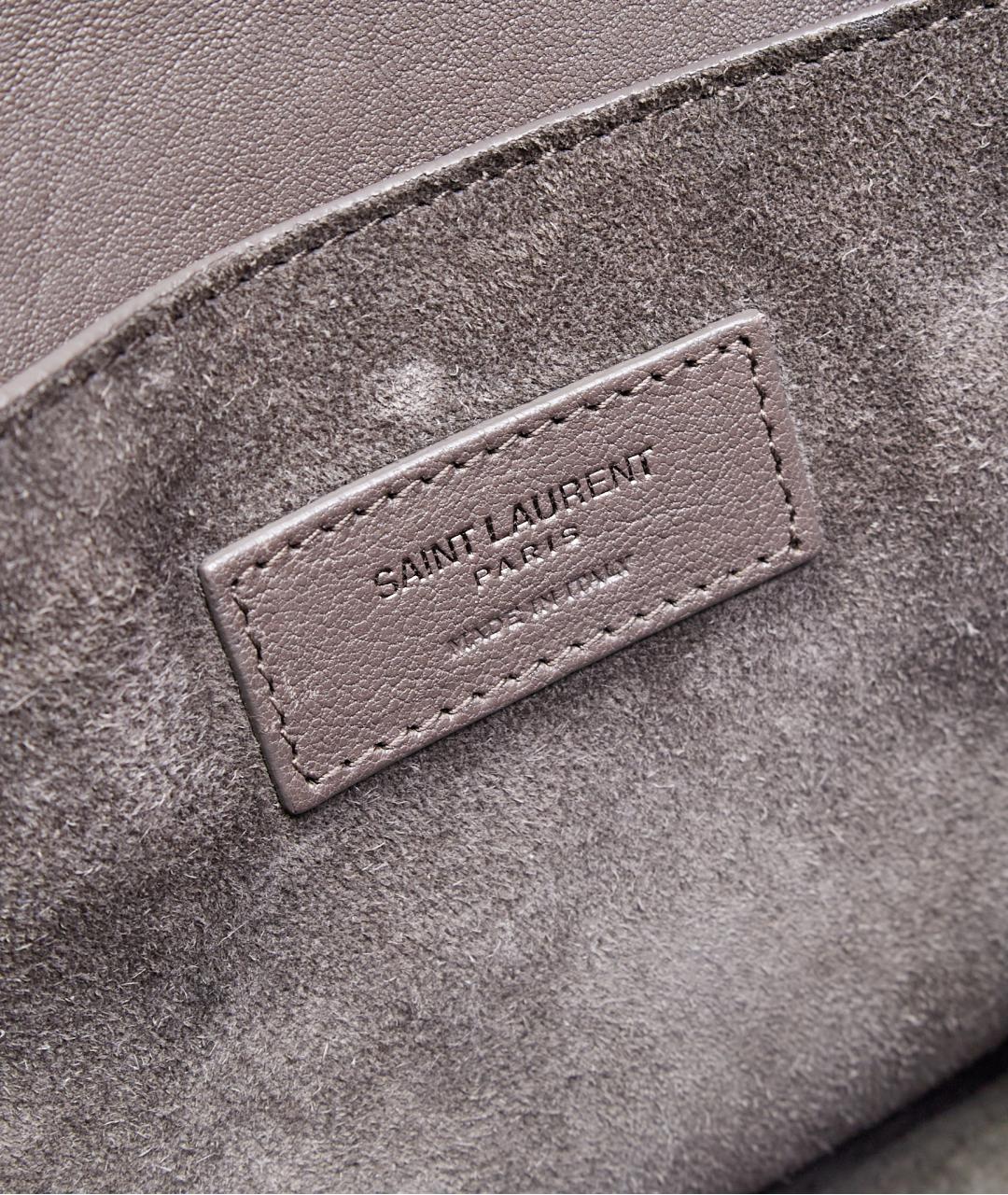 SAINT LAURENT Бежевая кожаная сумка на плечо, фото 4