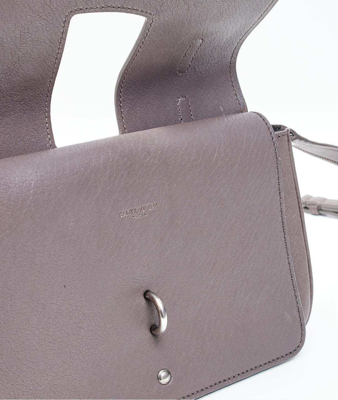 SAINT LAURENT Бежевая кожаная сумка на плечо, фото 7