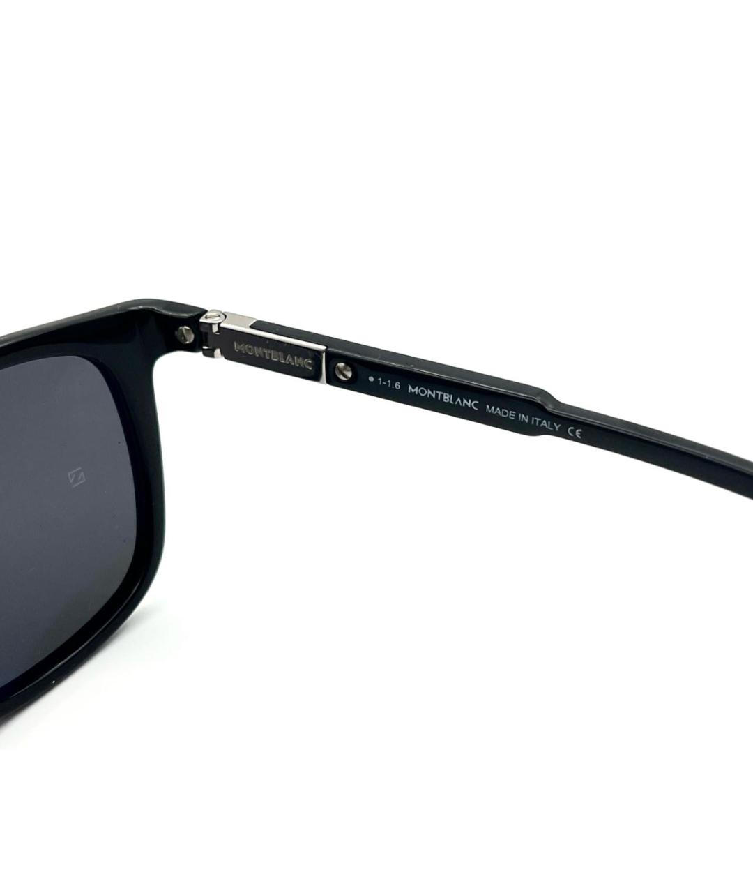 MONTBLANC Черные пластиковые солнцезащитные очки, фото 5