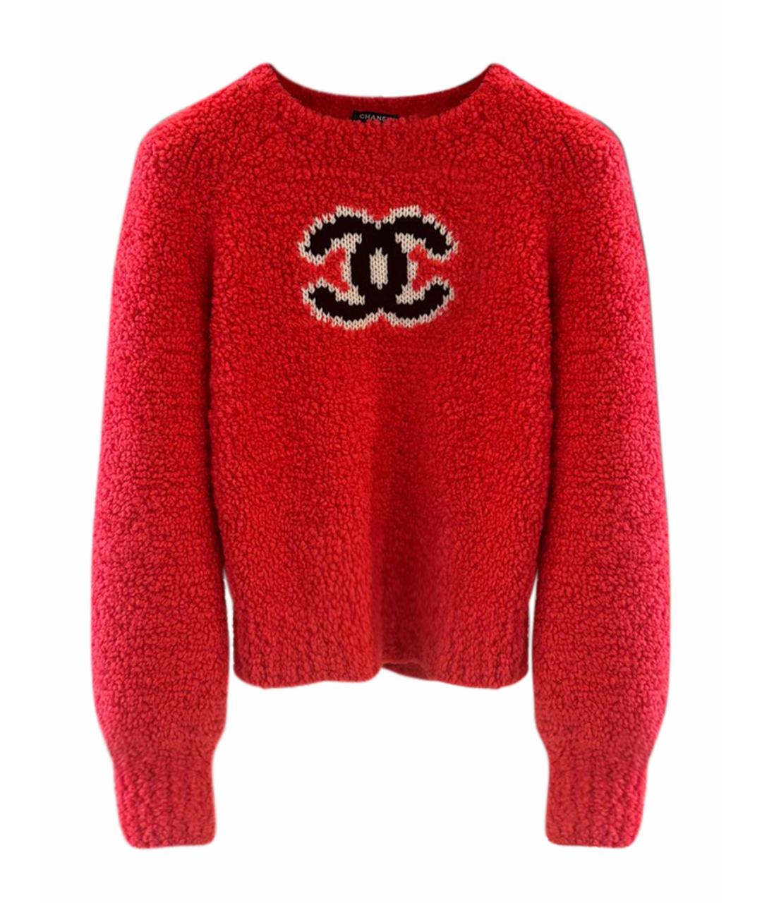 CHANEL Красный шерстяной джемпер / свитер, фото 1