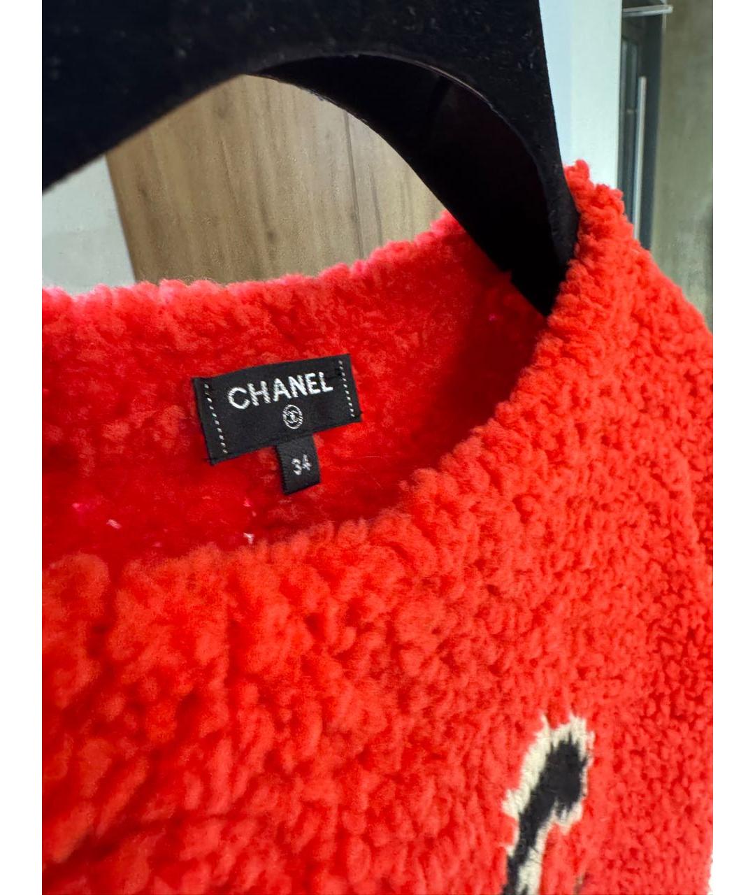 CHANEL Красный шерстяной джемпер / свитер, фото 3