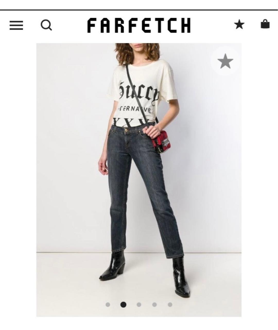 GUCCI Синие хлопковые прямые джинсы, фото 5