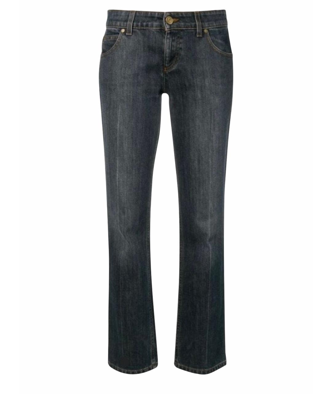 GUCCI Синие хлопковые прямые джинсы, фото 1