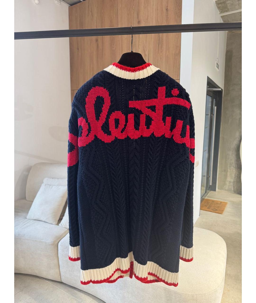 VALENTINO Темно-синий шерстяной кардиган, фото 2