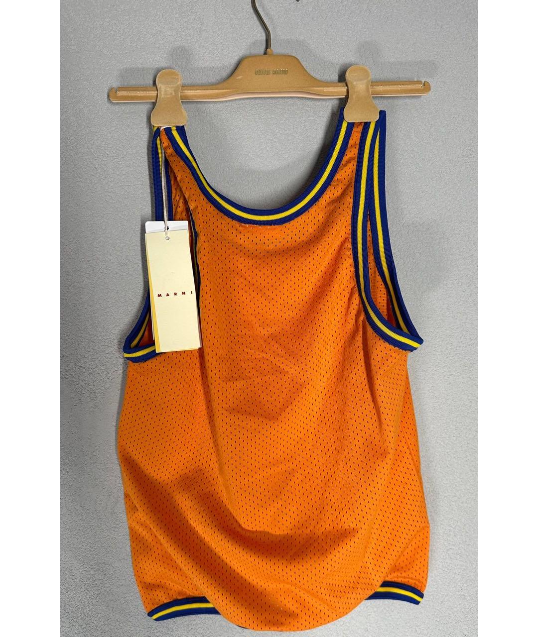 MARNI Оранжевая синтетическая сумка тоут, фото 3
