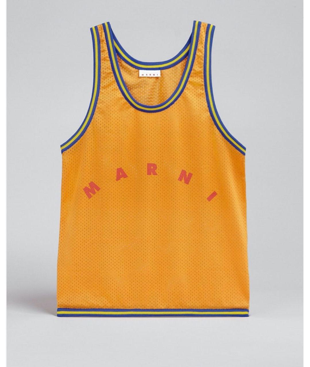 MARNI Оранжевая синтетическая сумка тоут, фото 4