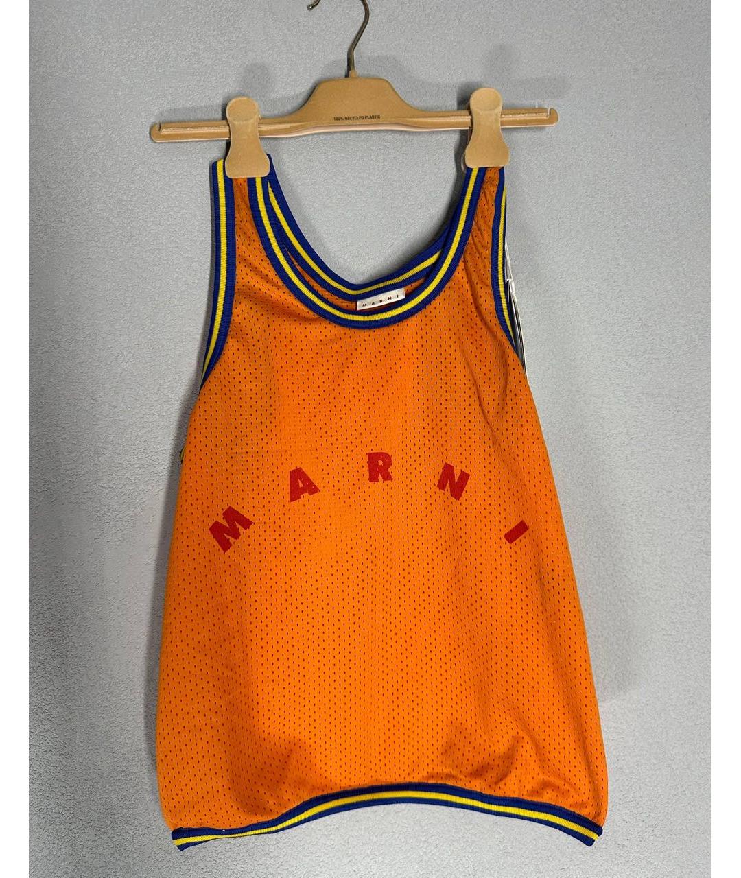 MARNI Оранжевая синтетическая сумка тоут, фото 2