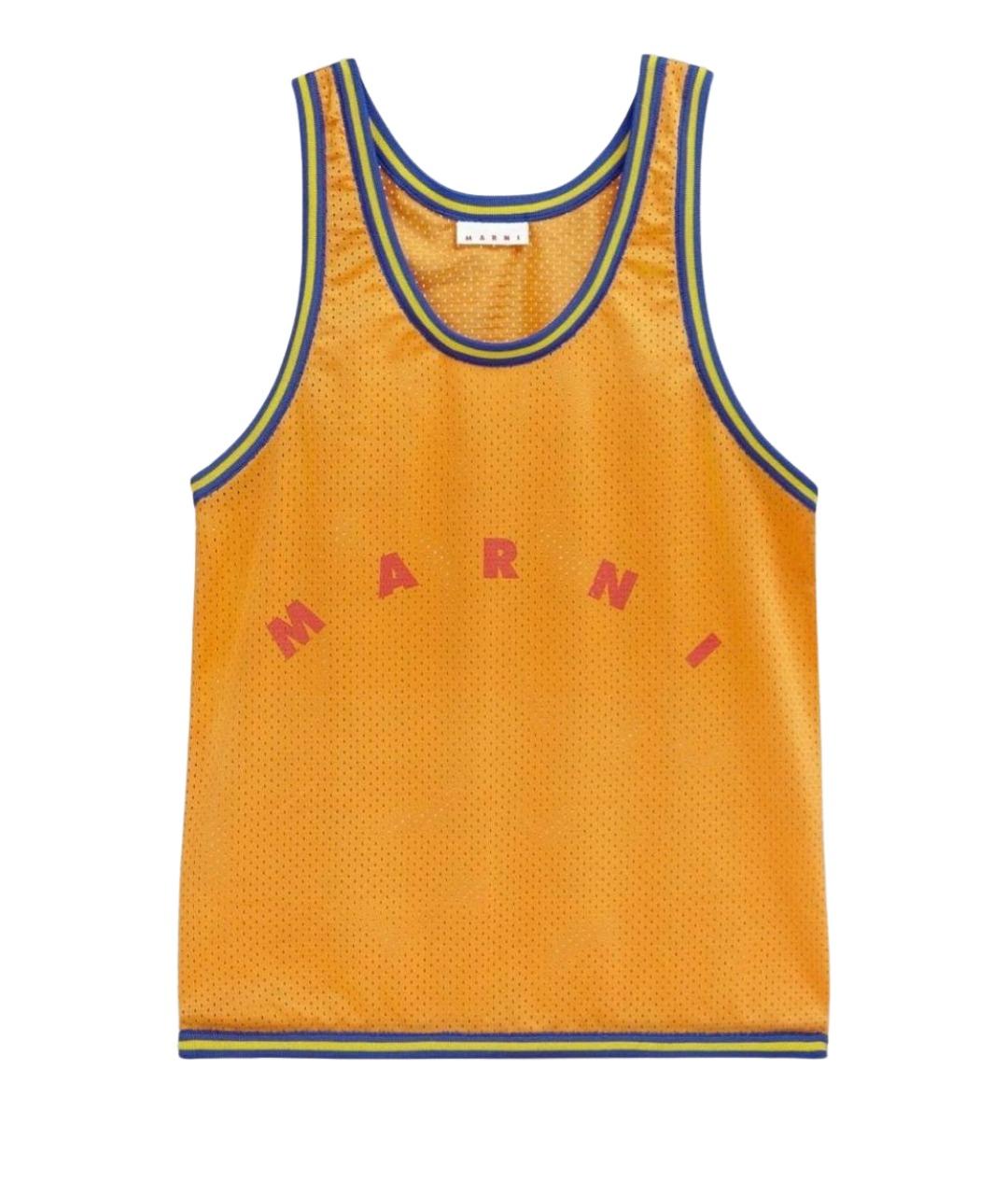 MARNI Оранжевая синтетическая сумка тоут, фото 1