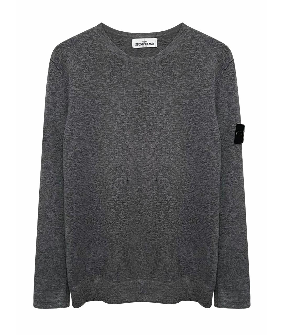 STONE ISLAND Антрацитовый хлопковый джемпер / свитер, фото 1