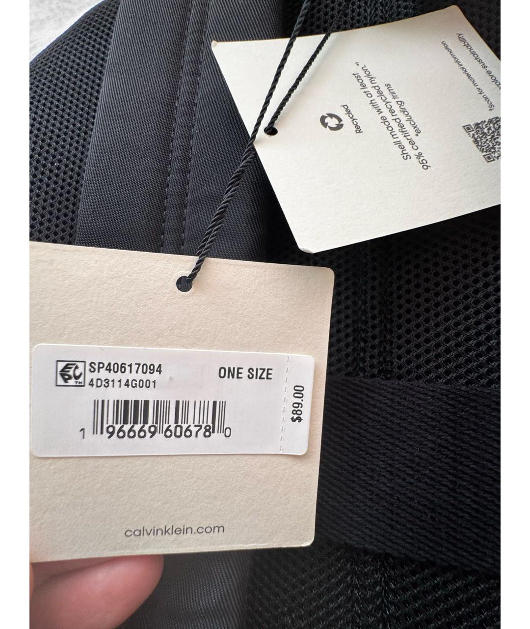 CALVIN KLEIN Черный тканевый рюкзак, фото 7