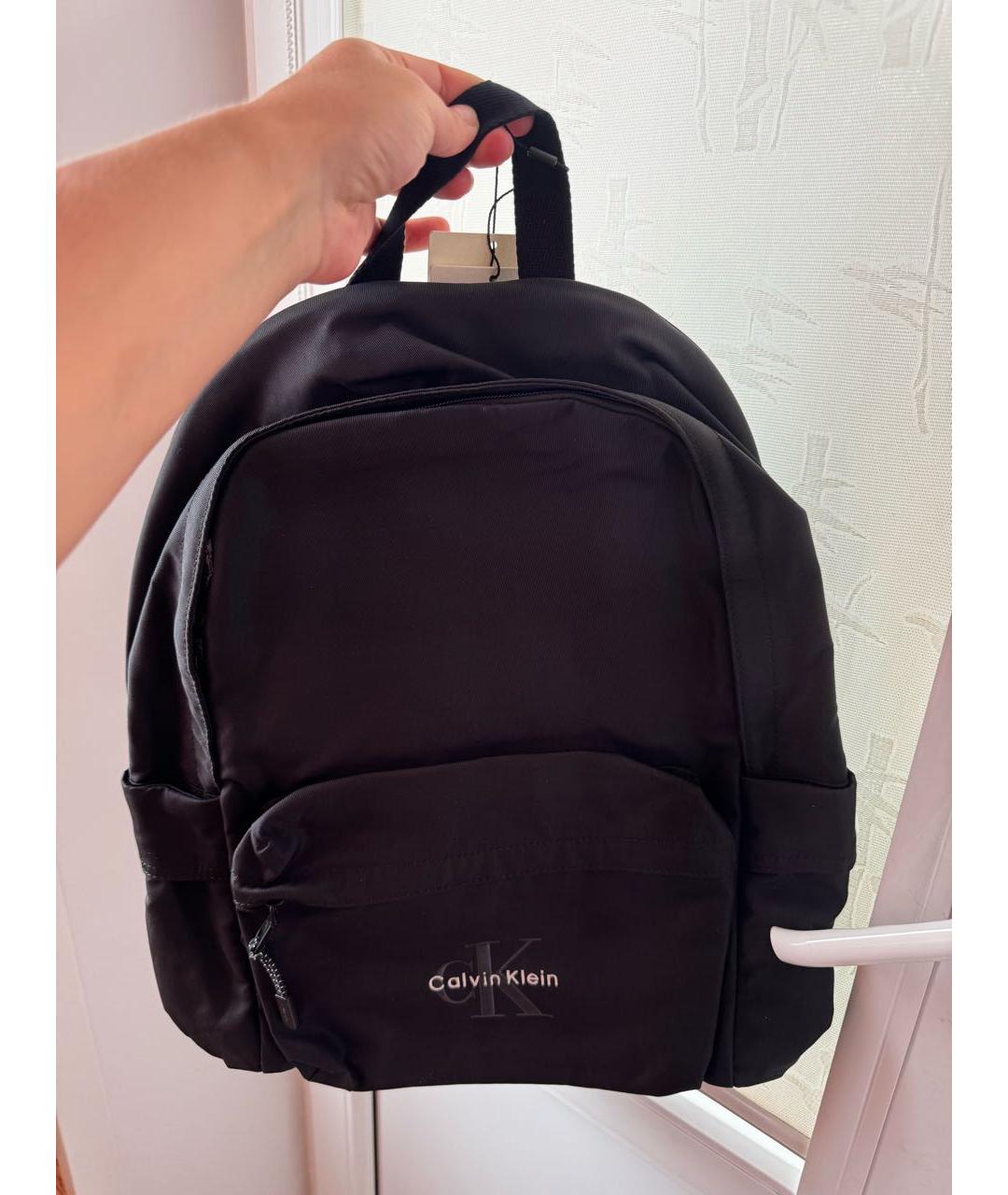 CALVIN KLEIN Черный тканевый рюкзак, фото 4