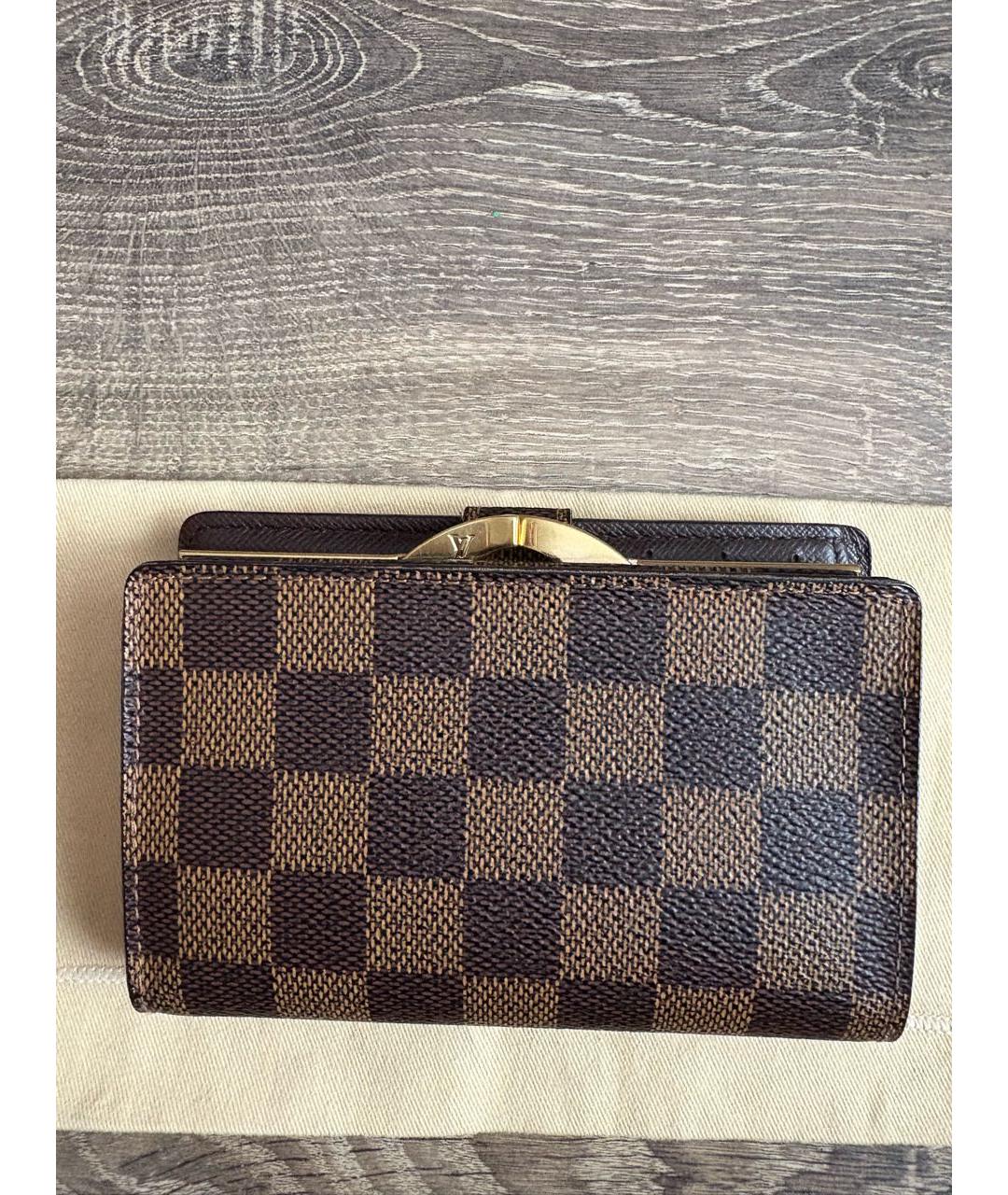 LOUIS VUITTON Коричневый кожаный кошелек, фото 2