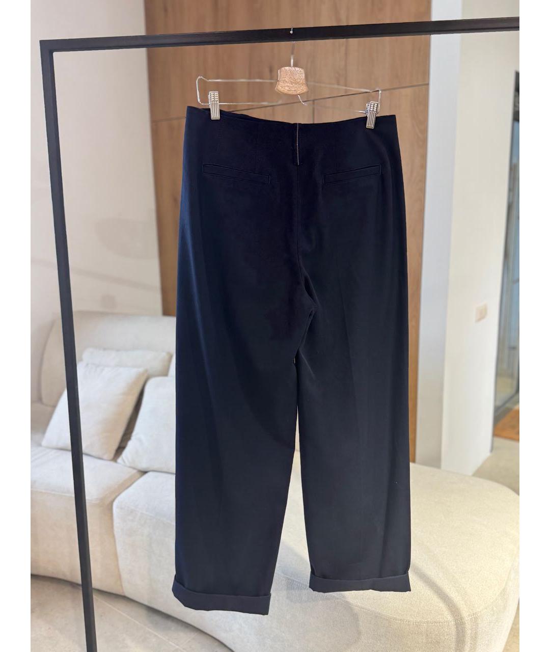 BRUNELLO CUCINELLI Темно-синие хлопковые брюки широкие, фото 2