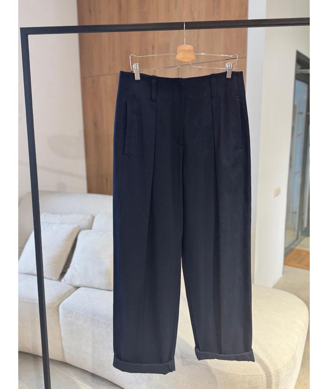 BRUNELLO CUCINELLI Темно-синие хлопковые брюки широкие, фото 5