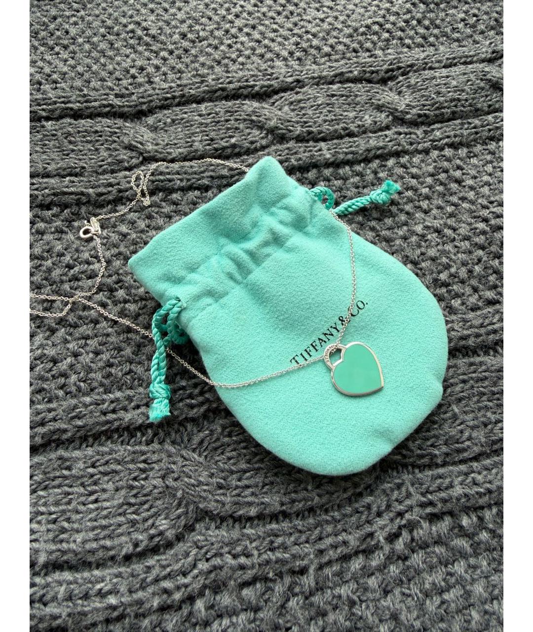 TIFFANY&CO Бирюзовое серебряное колье, фото 3