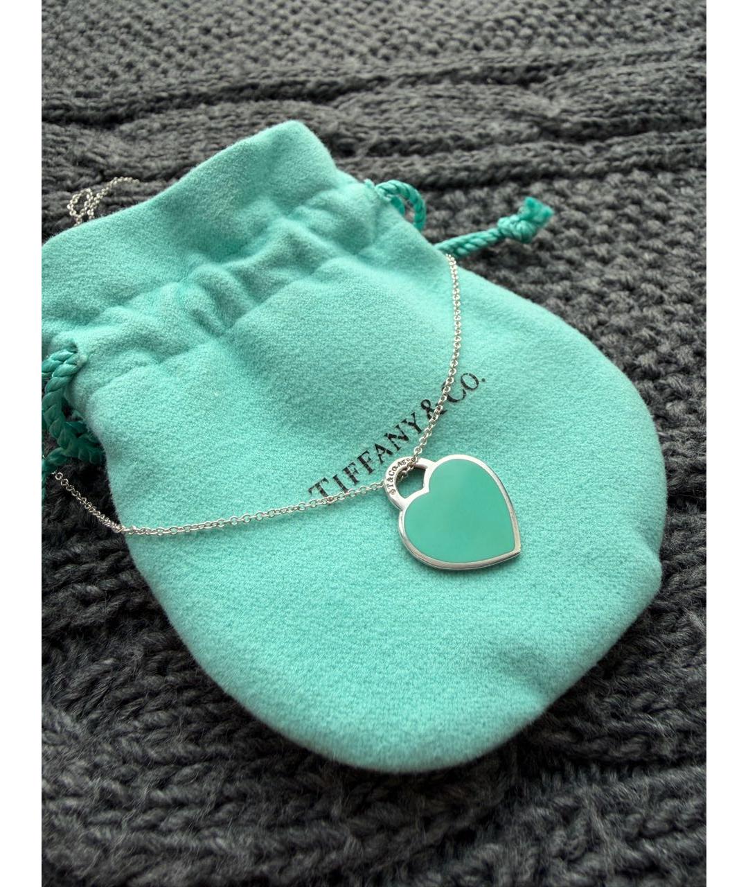 TIFFANY&CO Бирюзовое серебряное колье, фото 7