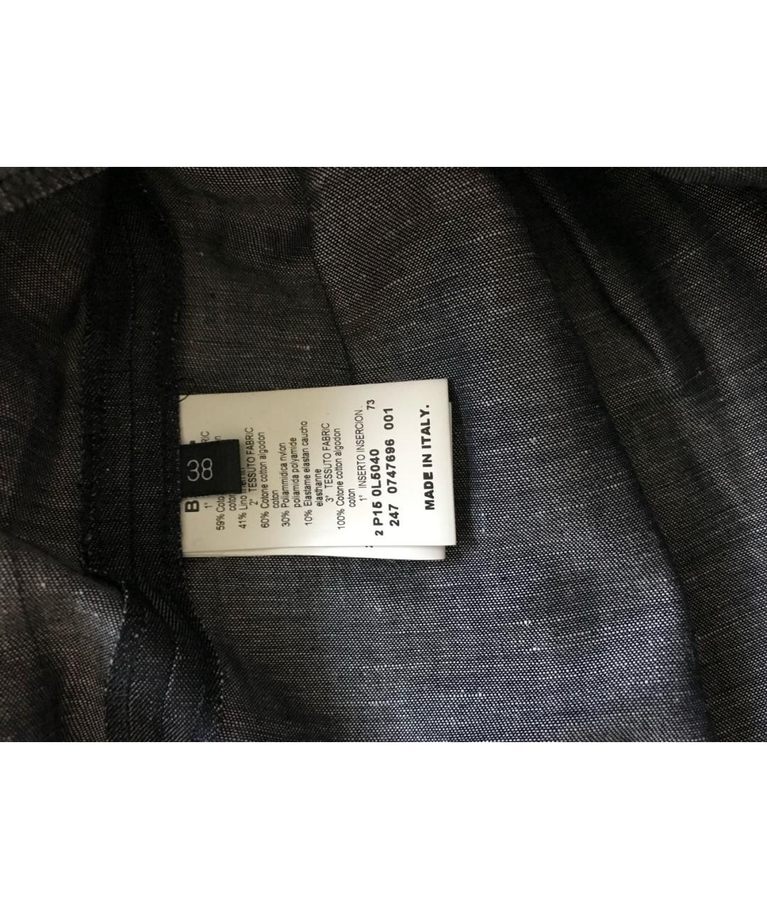 LES COPAINS Темно-синее льняное коктейльное платье, фото 8