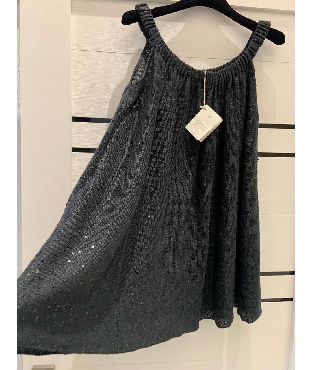 BRUNELLO CUCINELLI Антрацитовая льняная блузы, фото 2