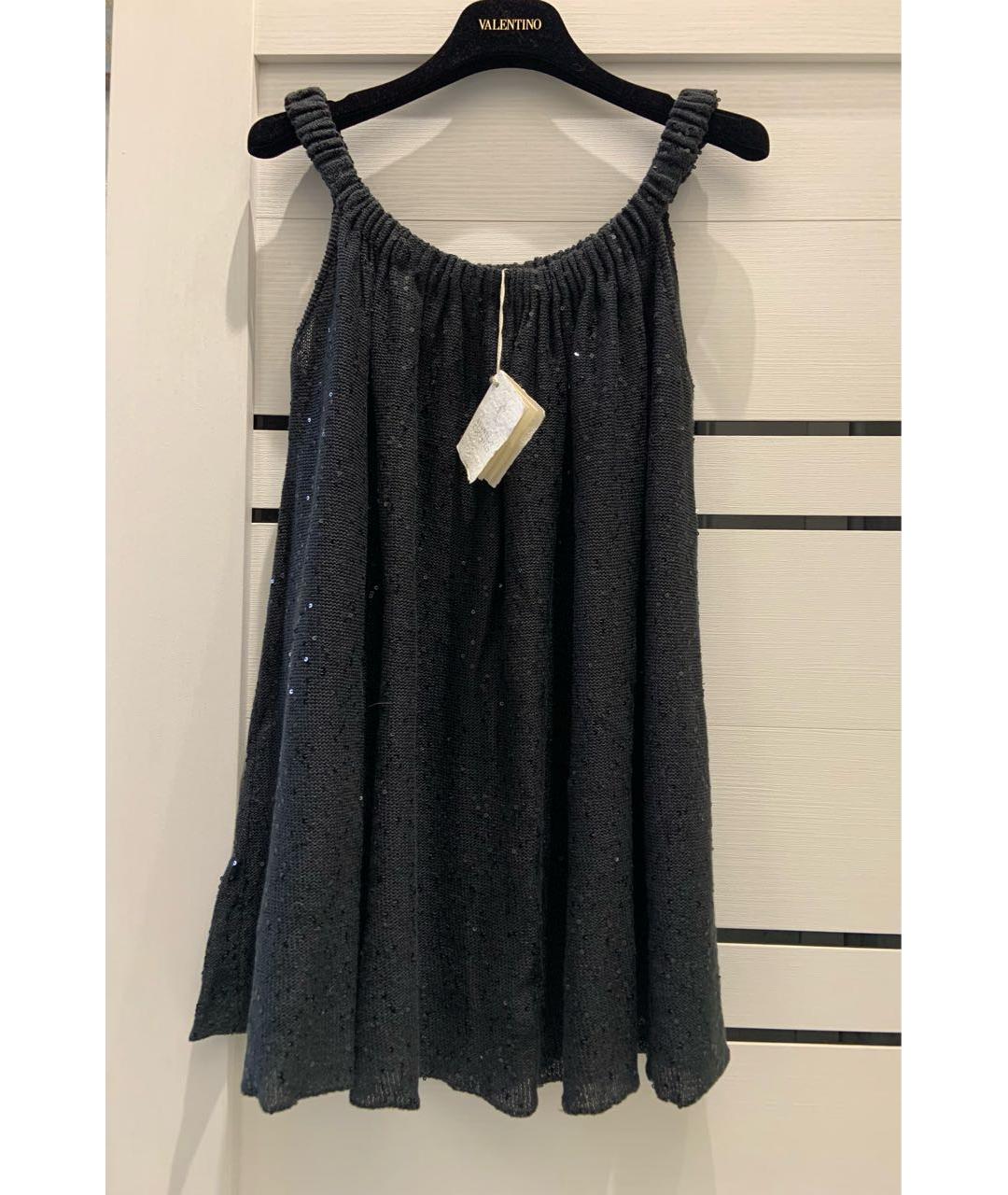 BRUNELLO CUCINELLI Антрацитовая льняная блузы, фото 5