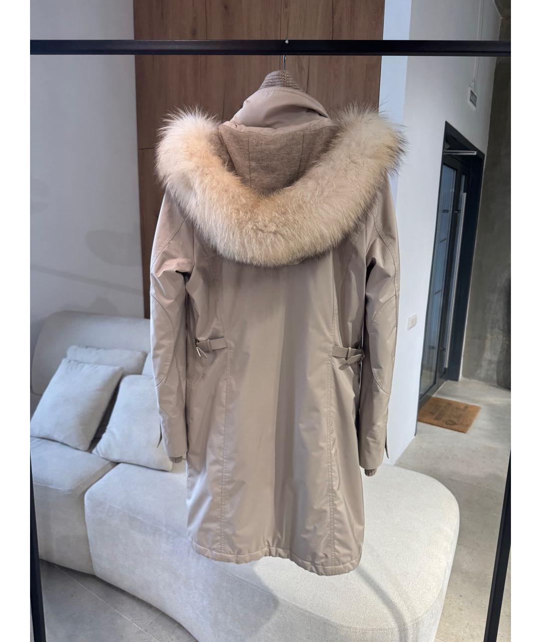 LORO PIANA Бежевая кашемировая парка, фото 2