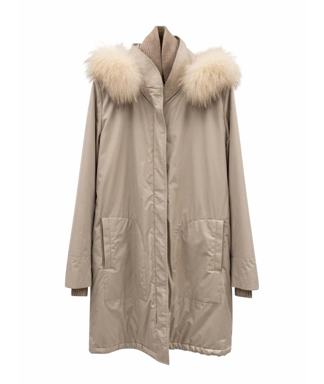 LORO PIANA Бежевая кашемировая парка, фото 1