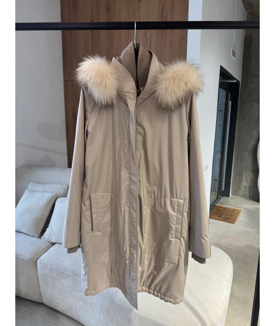 LORO PIANA Бежевая кашемировая парка, фото 5