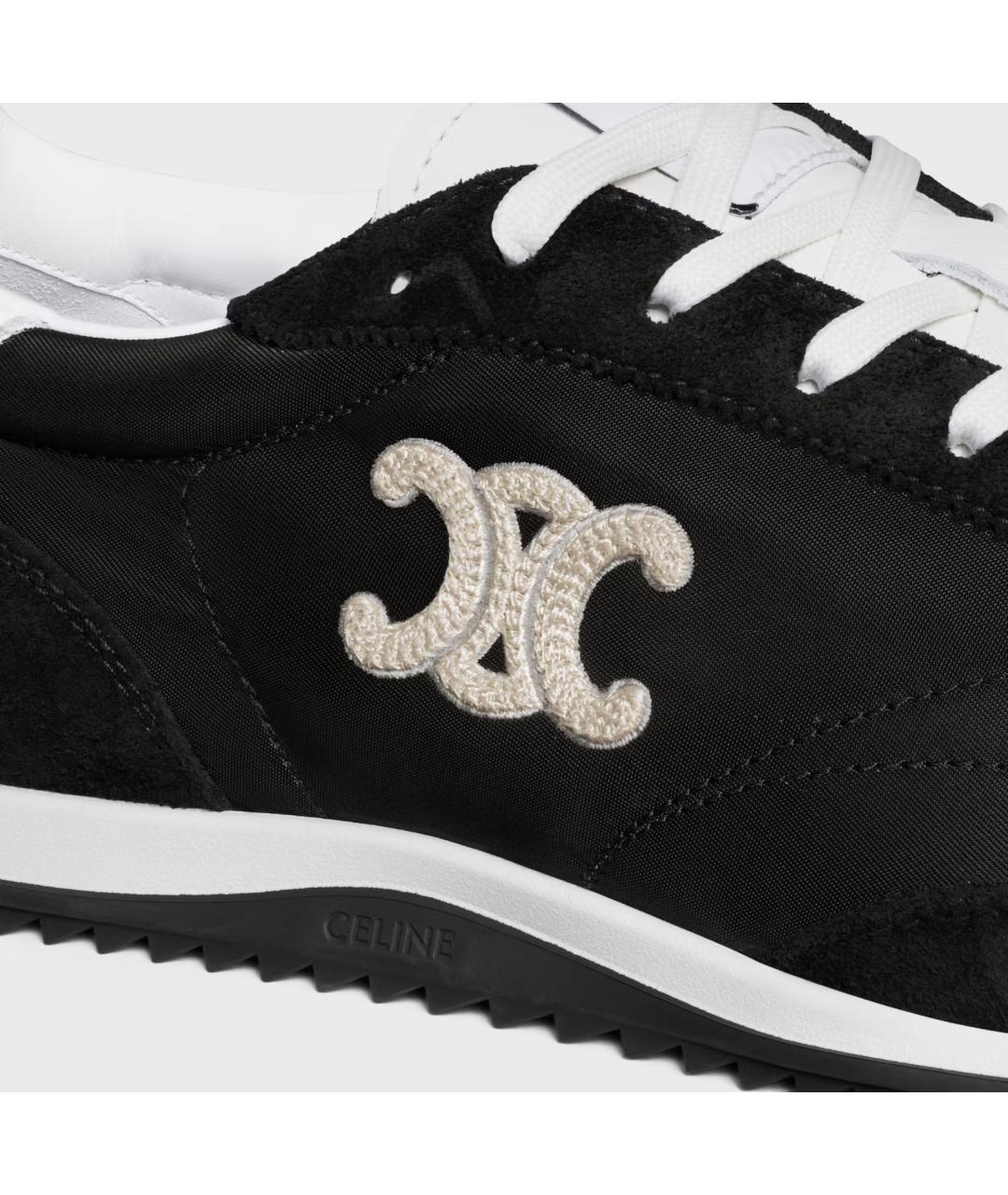 CELINE Черные текстильные низкие кроссовки / кеды, фото 3