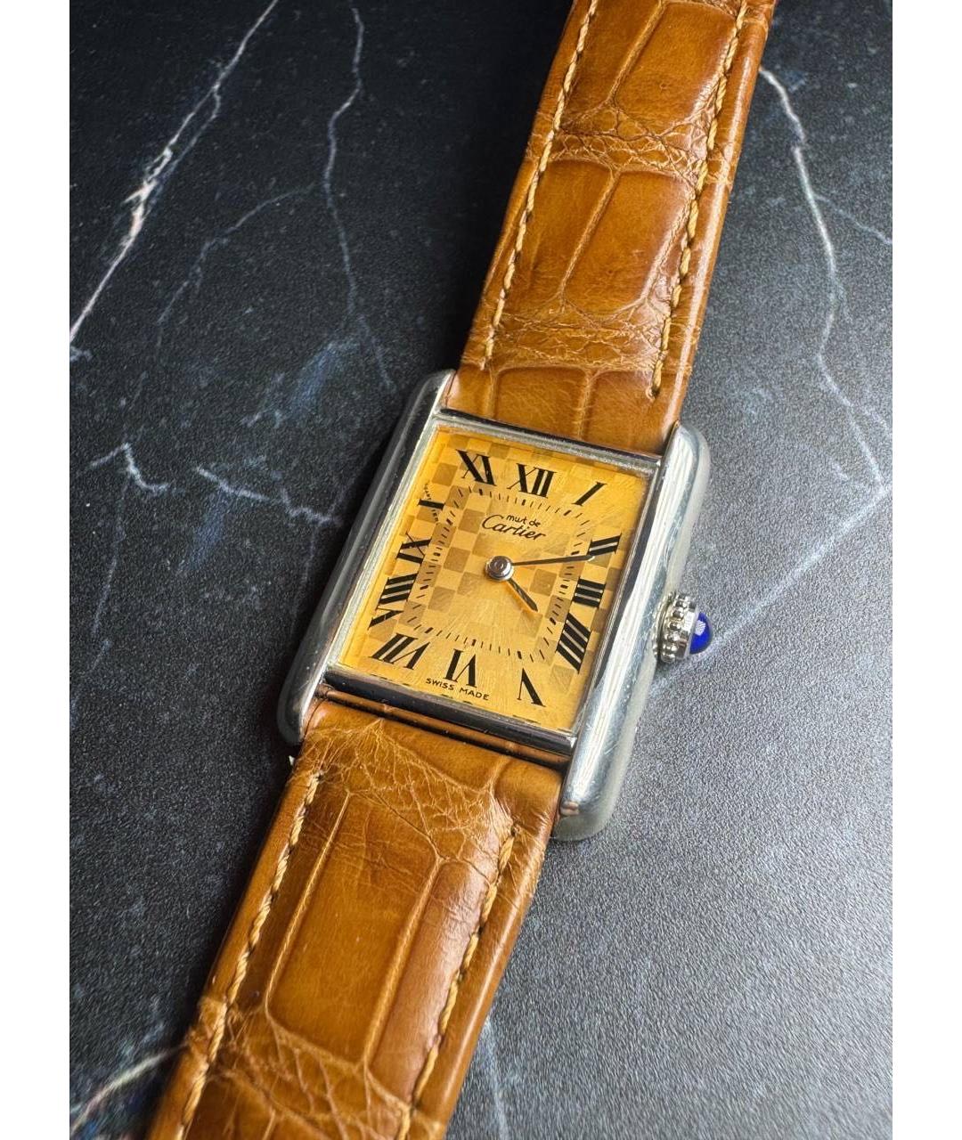 CARTIER Коричневые серебряные часы, фото 4