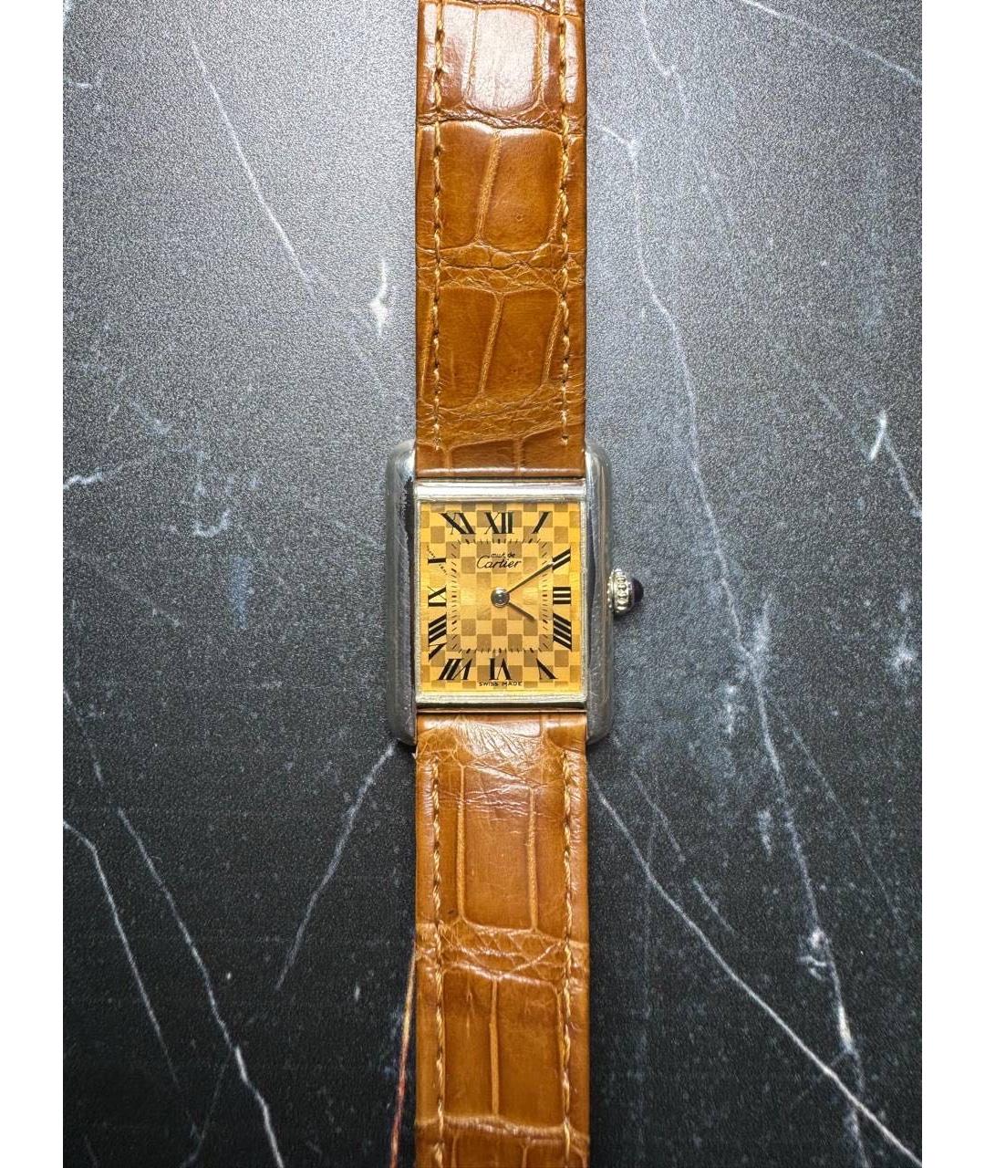 CARTIER Коричневые серебряные часы, фото 5