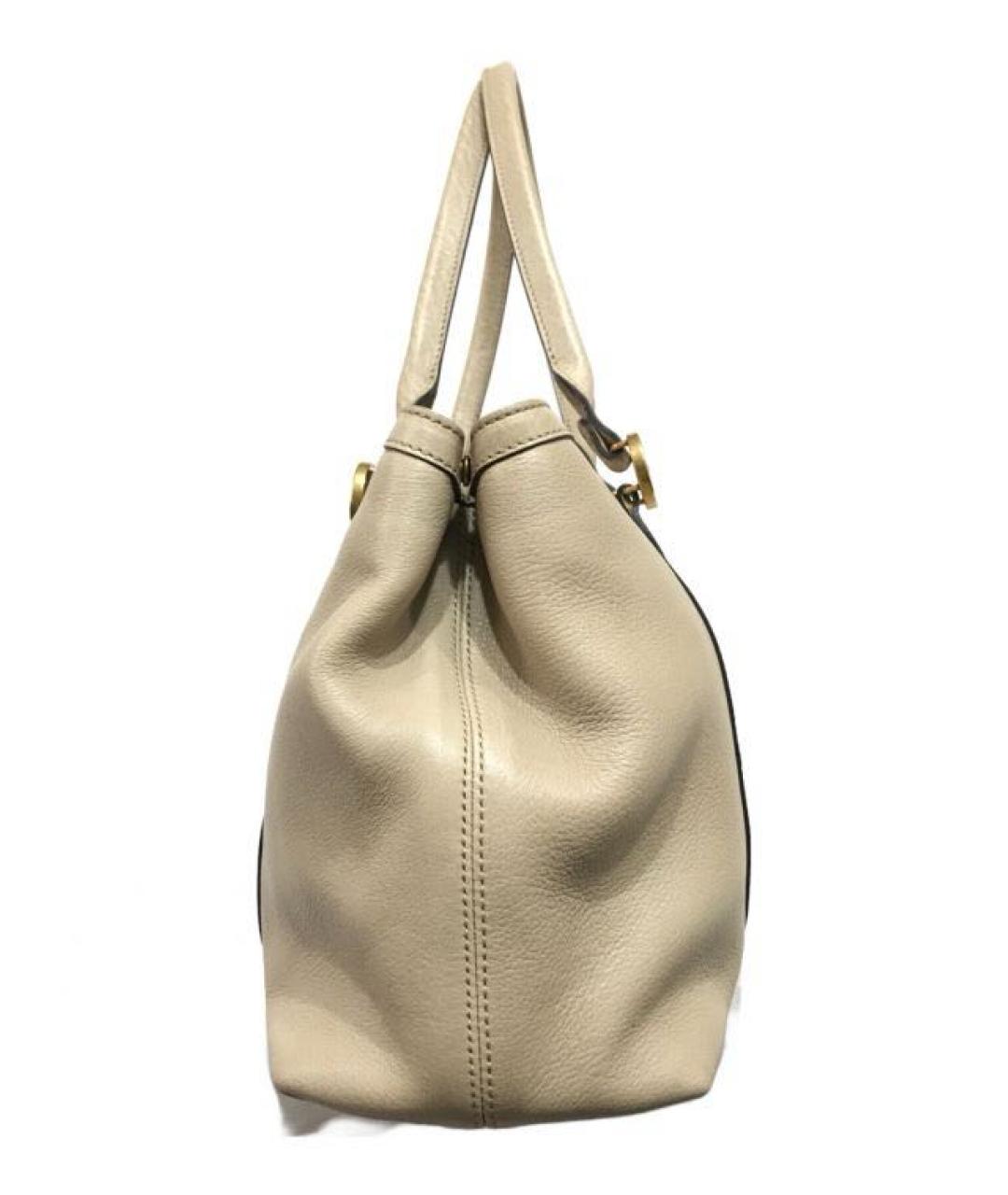 GUCCI Бежевая кожаная сумка с короткими ручками, фото 2