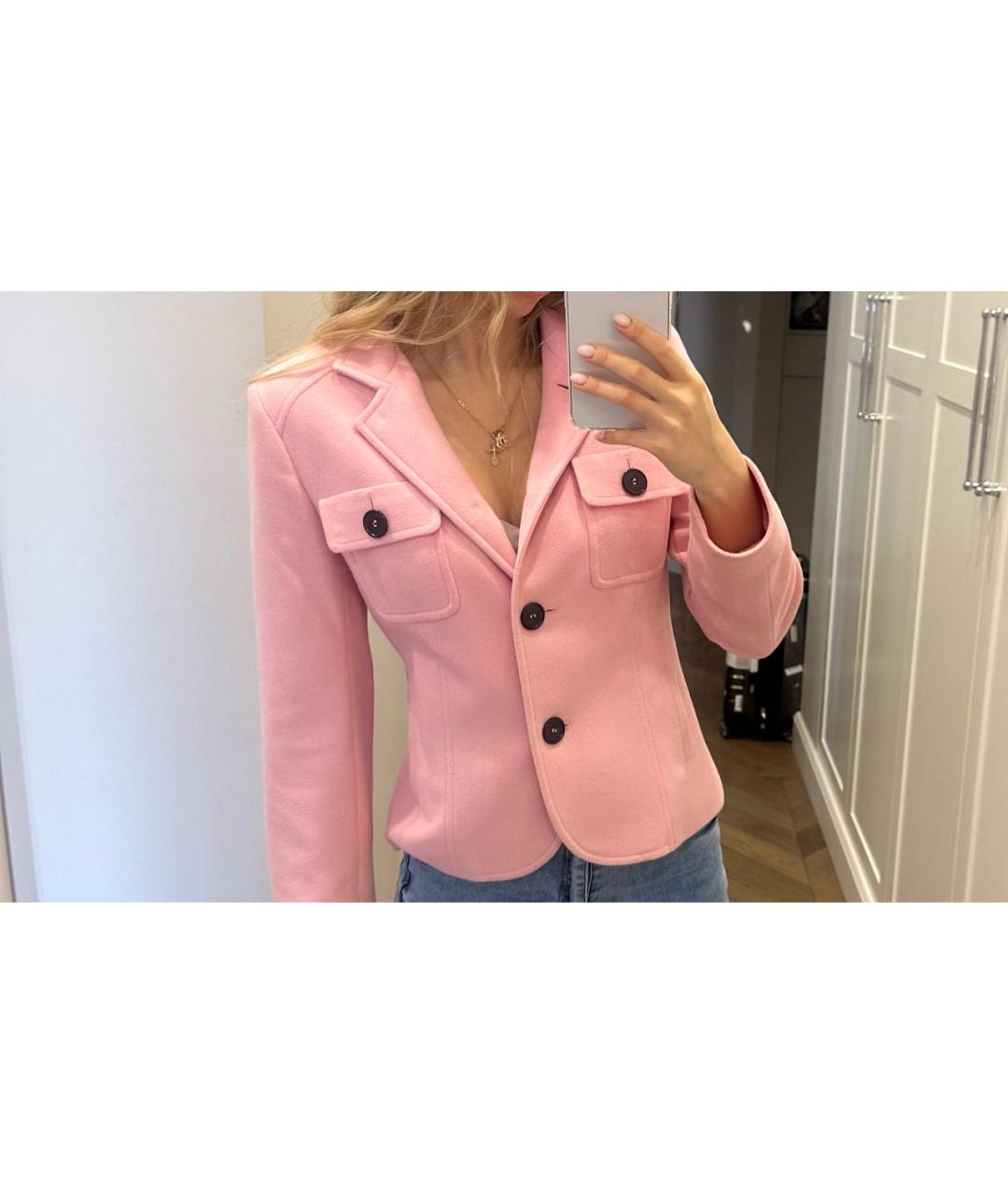 BOGNER Розовый шерстяной жакет/пиджак, фото 7