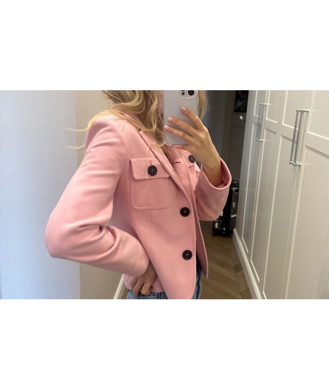 BOGNER Розовый шерстяной жакет/пиджак, фото 8