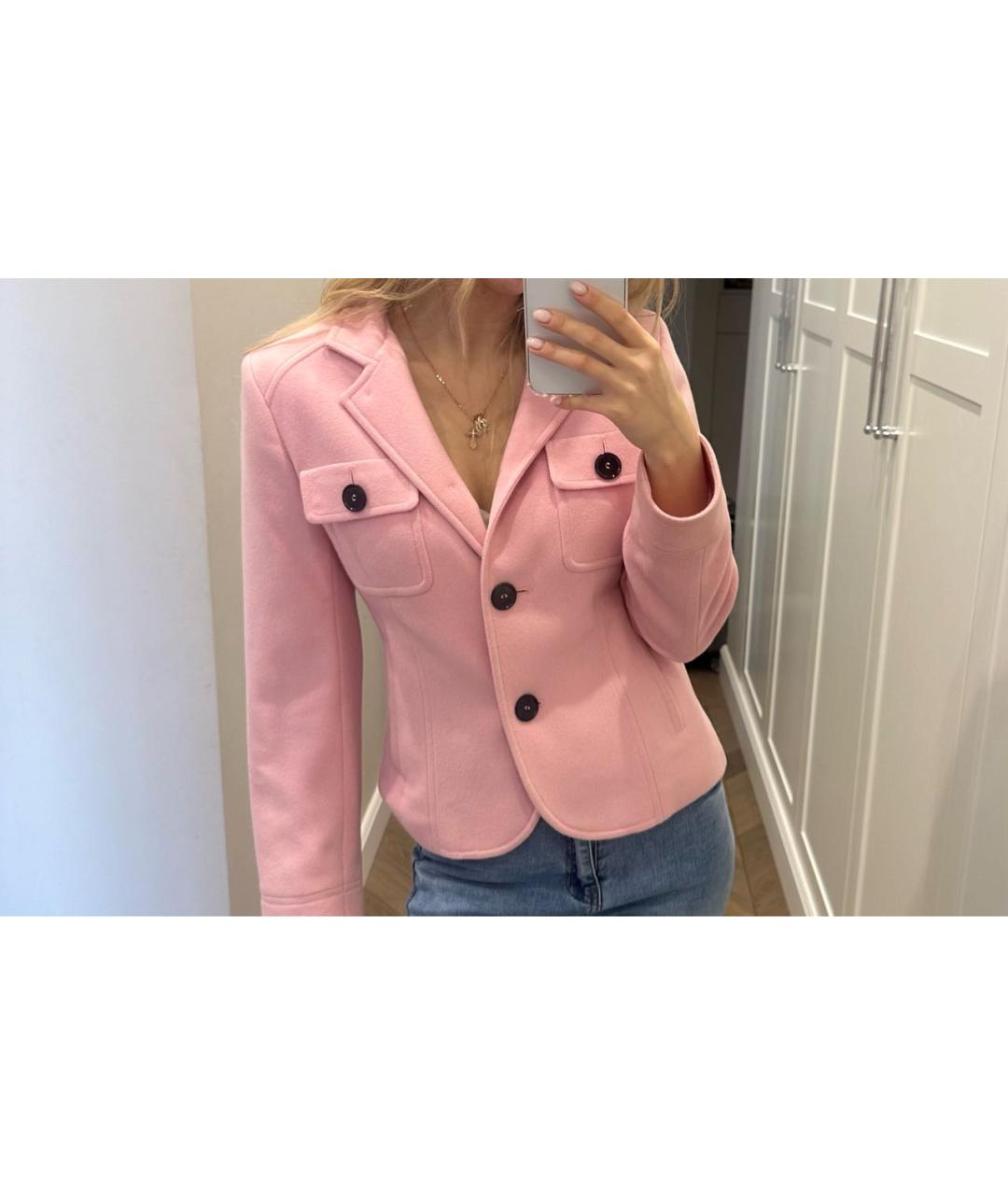 BOGNER Розовый шерстяной жакет/пиджак, фото 6