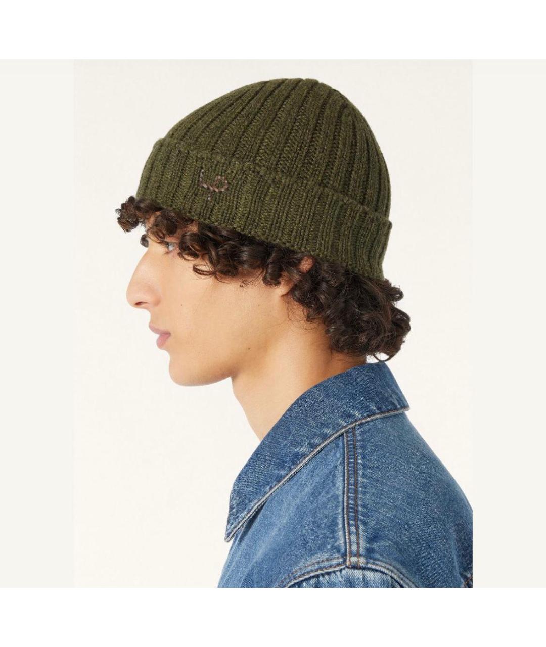 LORO PIANA Зеленая кашемировая шапка, фото 8