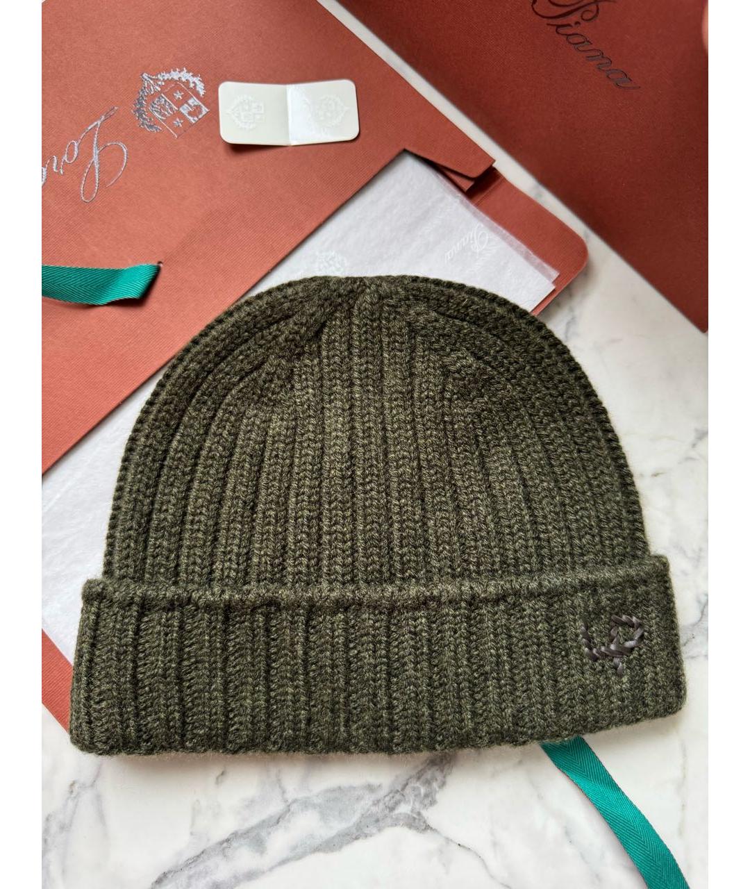 LORO PIANA Зеленая кашемировая шапка, фото 3