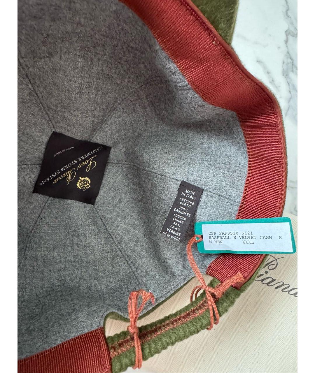 LORO PIANA Зеленая кашемировая кепка/бейсболка, фото 5