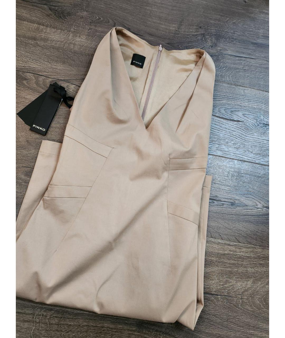 PINKO Бежевое повседневное платье, фото 4