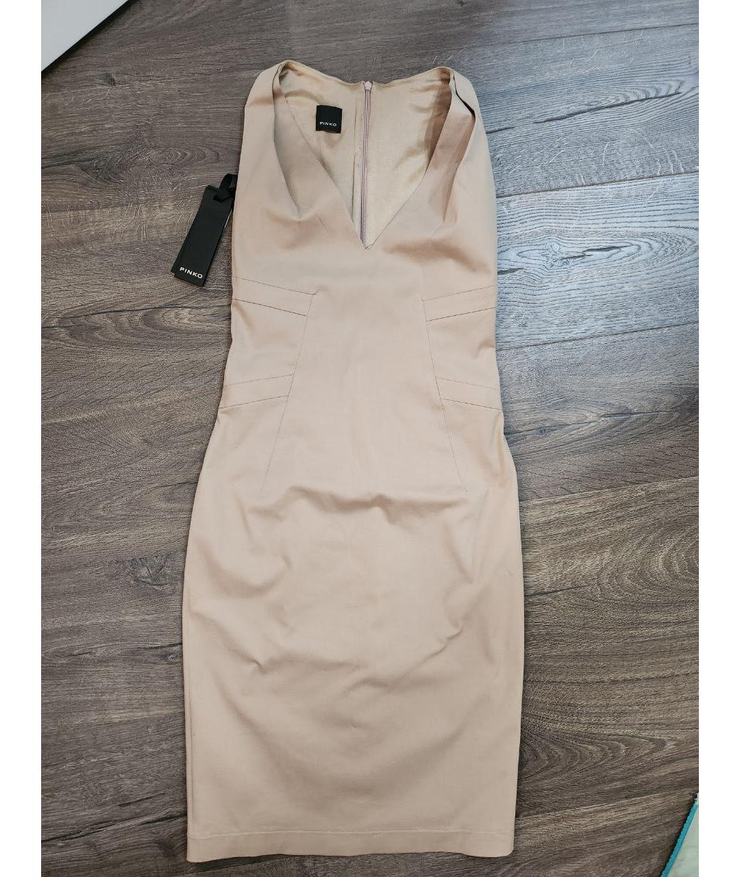 PINKO Бежевое повседневное платье, фото 5