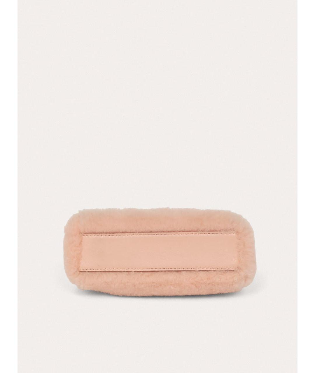 FENDI Розовая меховая сумка с короткими ручками, фото 5